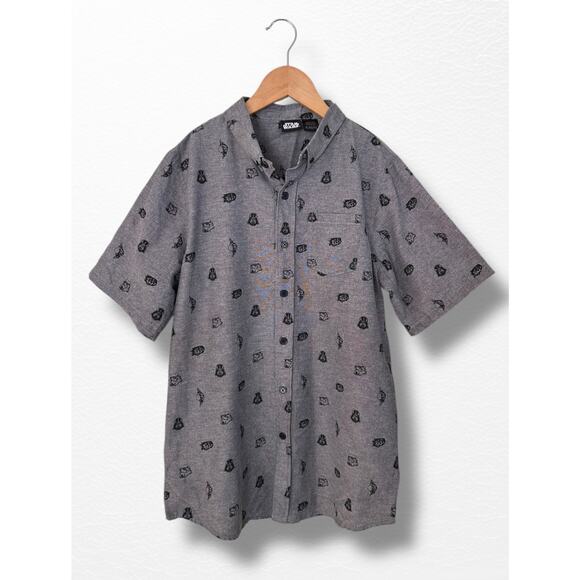 Star Wars Short Sleeve Button Up Shirt, Kids’ Size XL - Picture 5 of 9